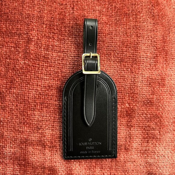 LOUIS VUITTON Luggage Tag and Poignet Black with Gold HW Large - Picture 5 of 6